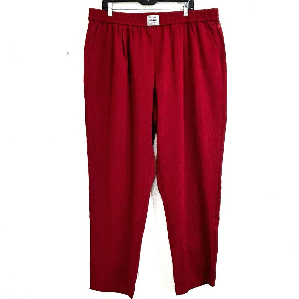 Softglamor New Red Pants Size 2X Tall Straight Leg with Elastic Waist Lounge